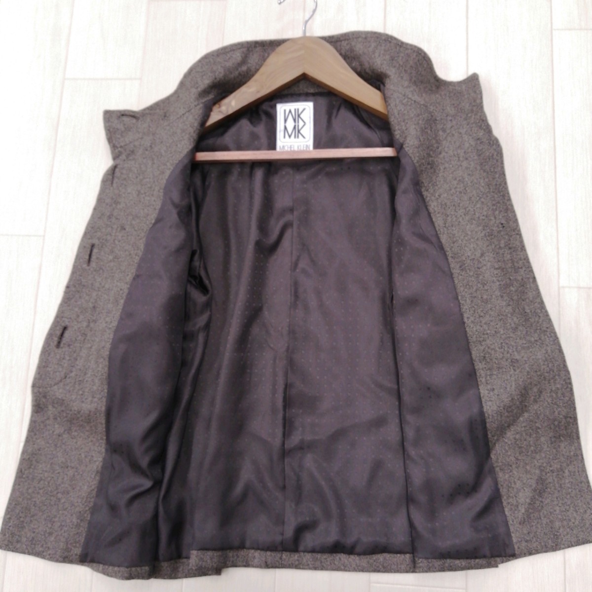 4 ◎【商品ランク:B】ミッシェルクラン MICHEL KLEIN ウール混 スタンドカラー コート size40 レディース アウター 婦人服 ブラウン系_画像5