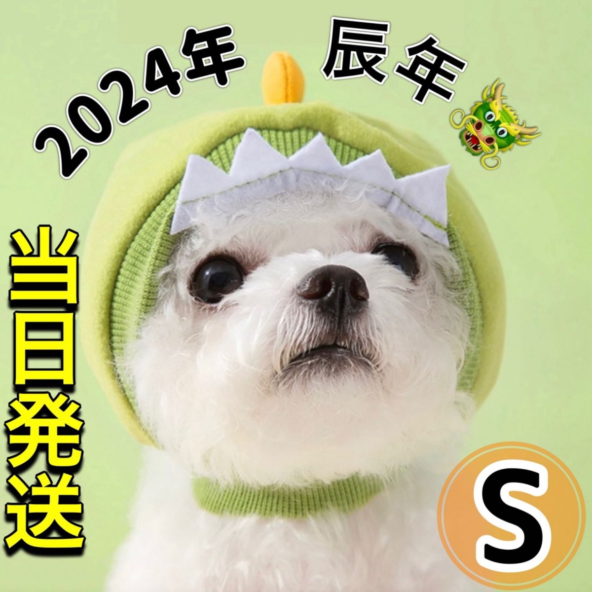 S　犬　猫　かぶり物　帽子　2024年　干支　辰年　ドラゴン　龍　コスプレ