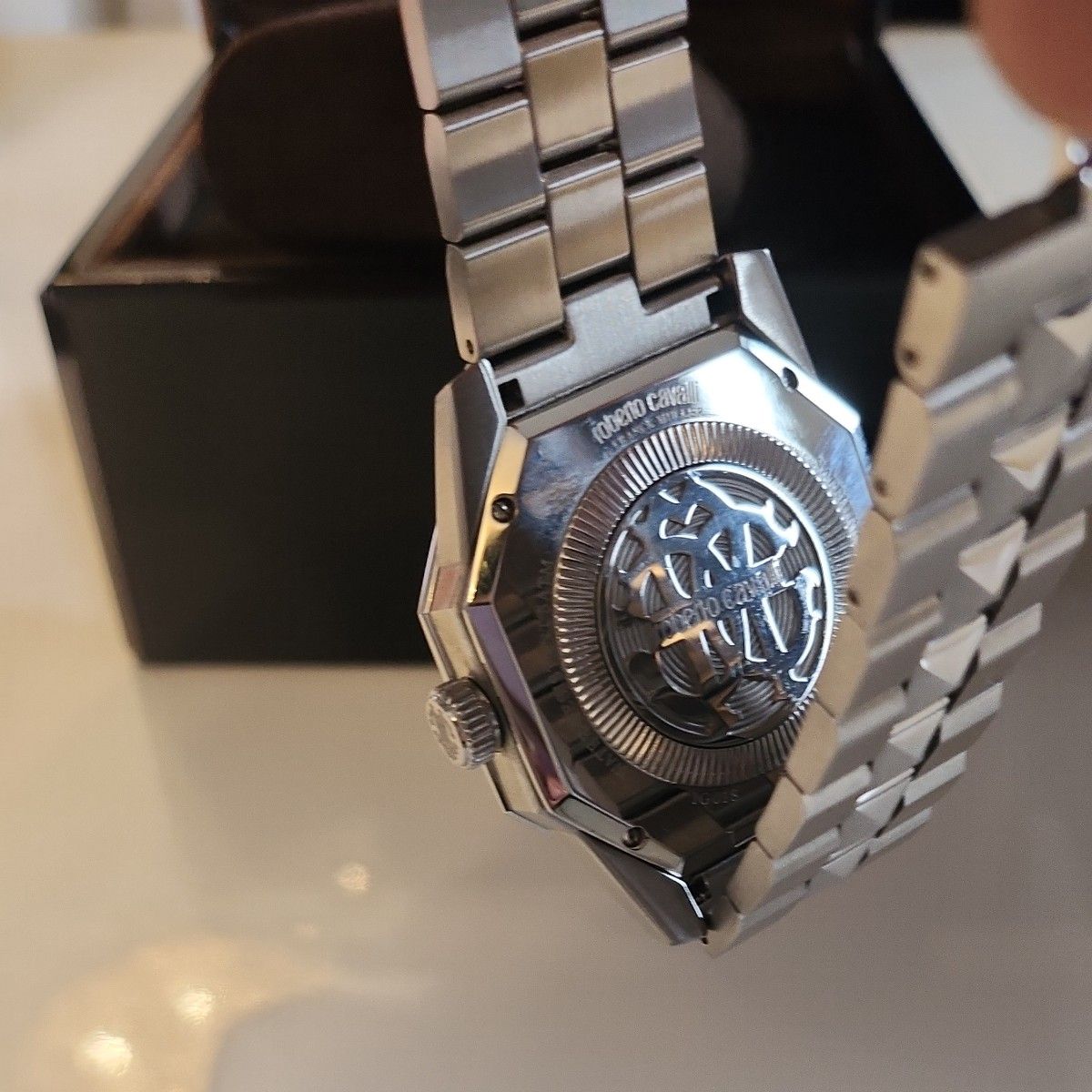 【極美品】正規品　ロベルトカヴァリバイフランクミュラー/メンズクォーツ腕時計/三針デイト