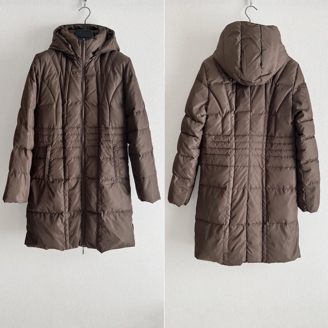 MONCLER モンクレール MONTANA レディース ナイロンフードダウン ロングコート /ブラウン/サイズ0 XS【正規 極美品】_画像10