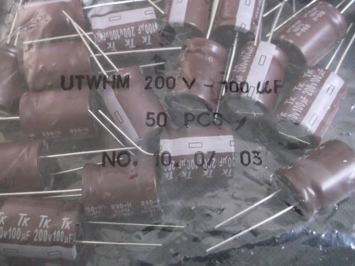 50個 東信工業 アルミ電解コンデンサ 200V100μFの画像3