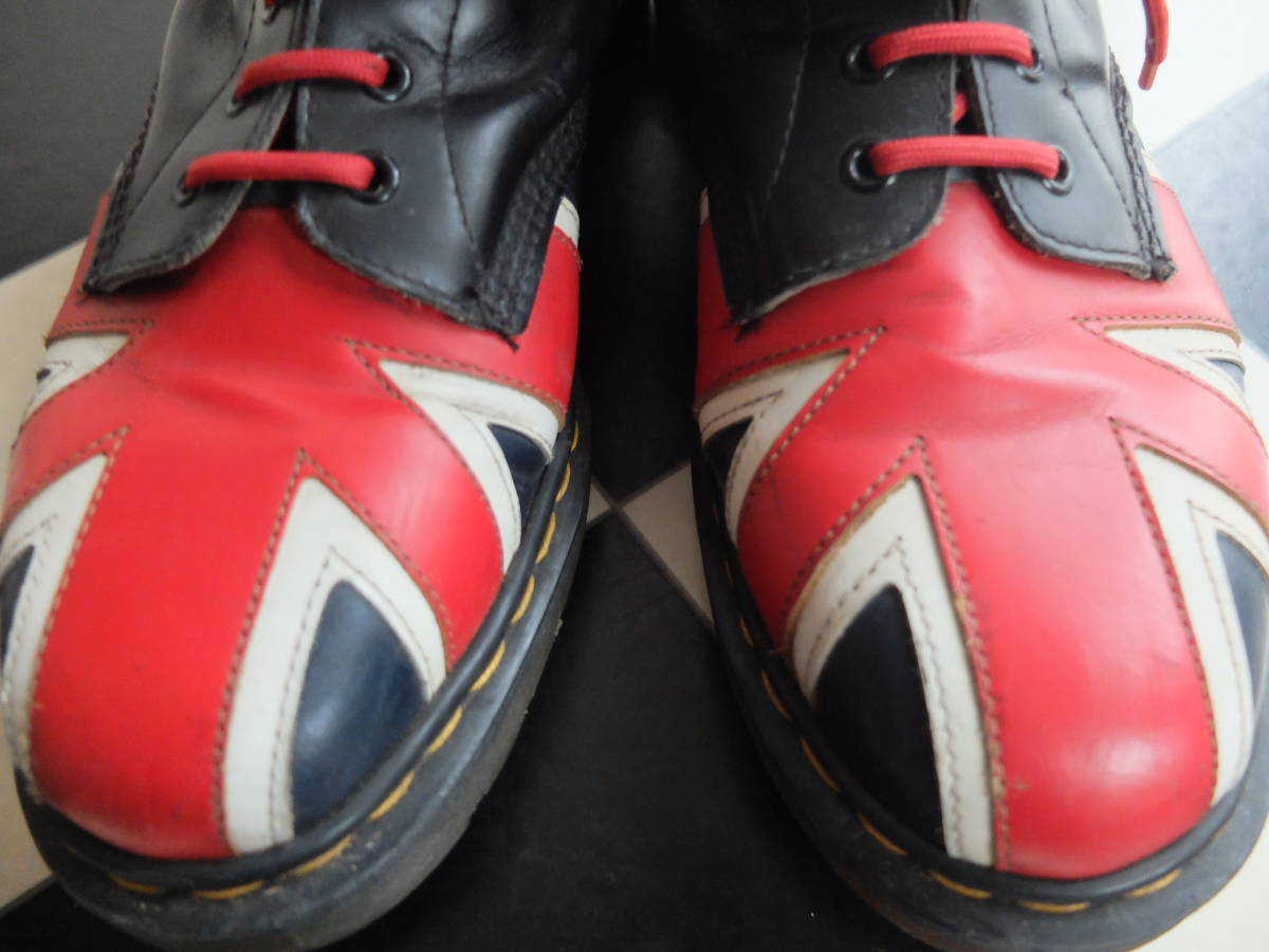 Dr.Martens Англия производства england Dr. Martens Union Jack 8 отверстий сапоги кожа Британия производства UK9 mods skins punk Англия национальный флаг 