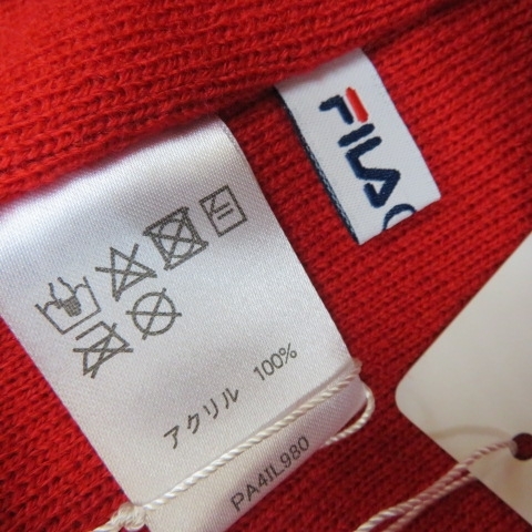 G522★FILA GOLF アクリル　ニット帽子　赤　未使用★F_画像5