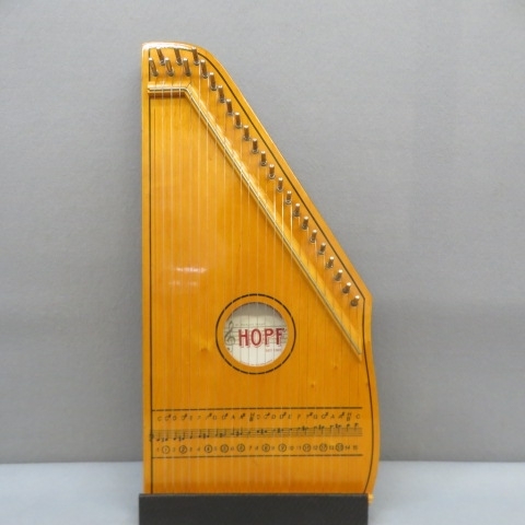 T221★希少 HOPF ドイツ民族楽器 チター ツィター 弦楽器 爪付 1/8★S_画像2