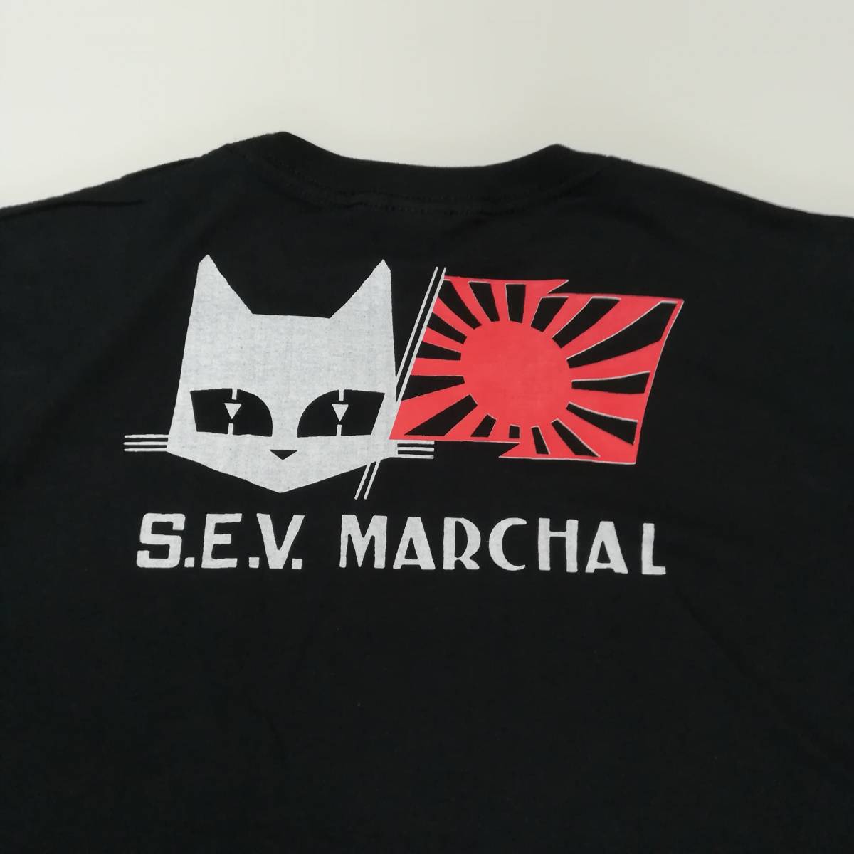 S.E.V MARCHAR・マーシャル・日章旗・Tシャツ・黒・XL_画像2
