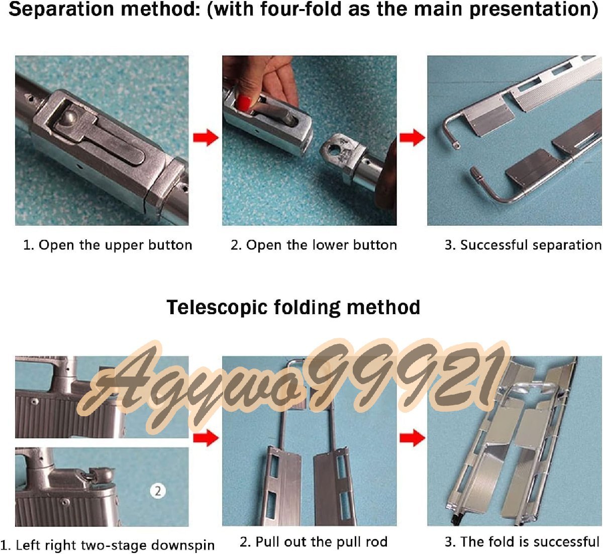 担架 調節可能な長さ 多機能 医療用緊急ストレッチャー 折りたたみ式アルミアルミニウムスクープストレッチャー サイズ6slicesの画像4