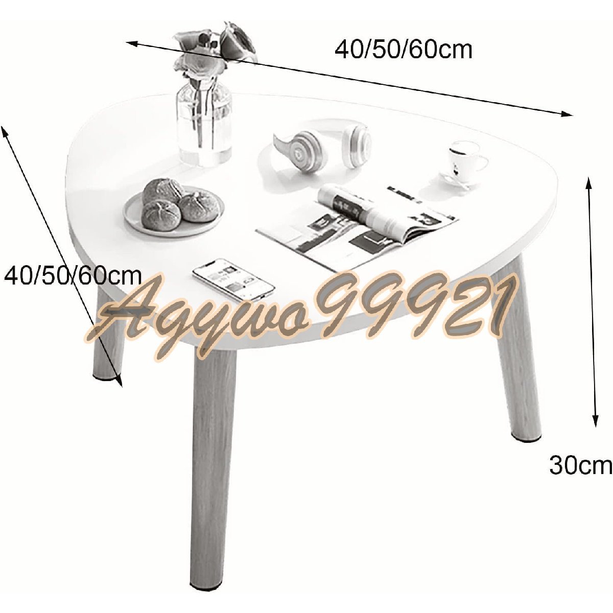 三角形コーヒーテーブル 北欧出窓小さなティーテーブル 畳ローテーブル、窓枠バルコニーアフタヌーンティーテーブル50*50*30cm_画像2