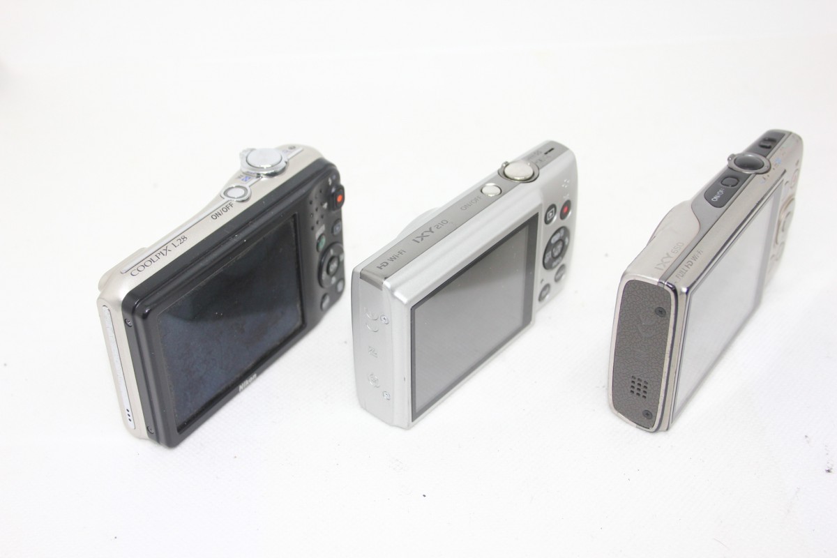 カメラ3台まとめ売り】Nikon L28・Canon IXY 650 / 210 #0093 カメラ3台まとめ売り】Nikon L28・Canon IXY 650 / 210 #0093