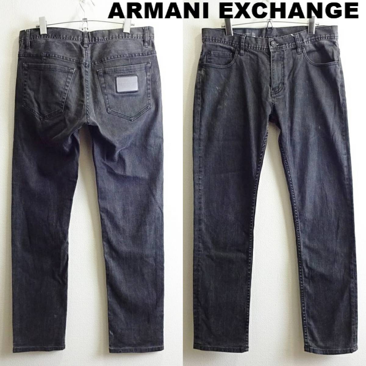 即決★ 送料無★ アルマーニエクスチェンジ A/X　J130 スキニーデニム　W85cm　ストレッチ　ブラック　ARMANI EXCHANGE　G855