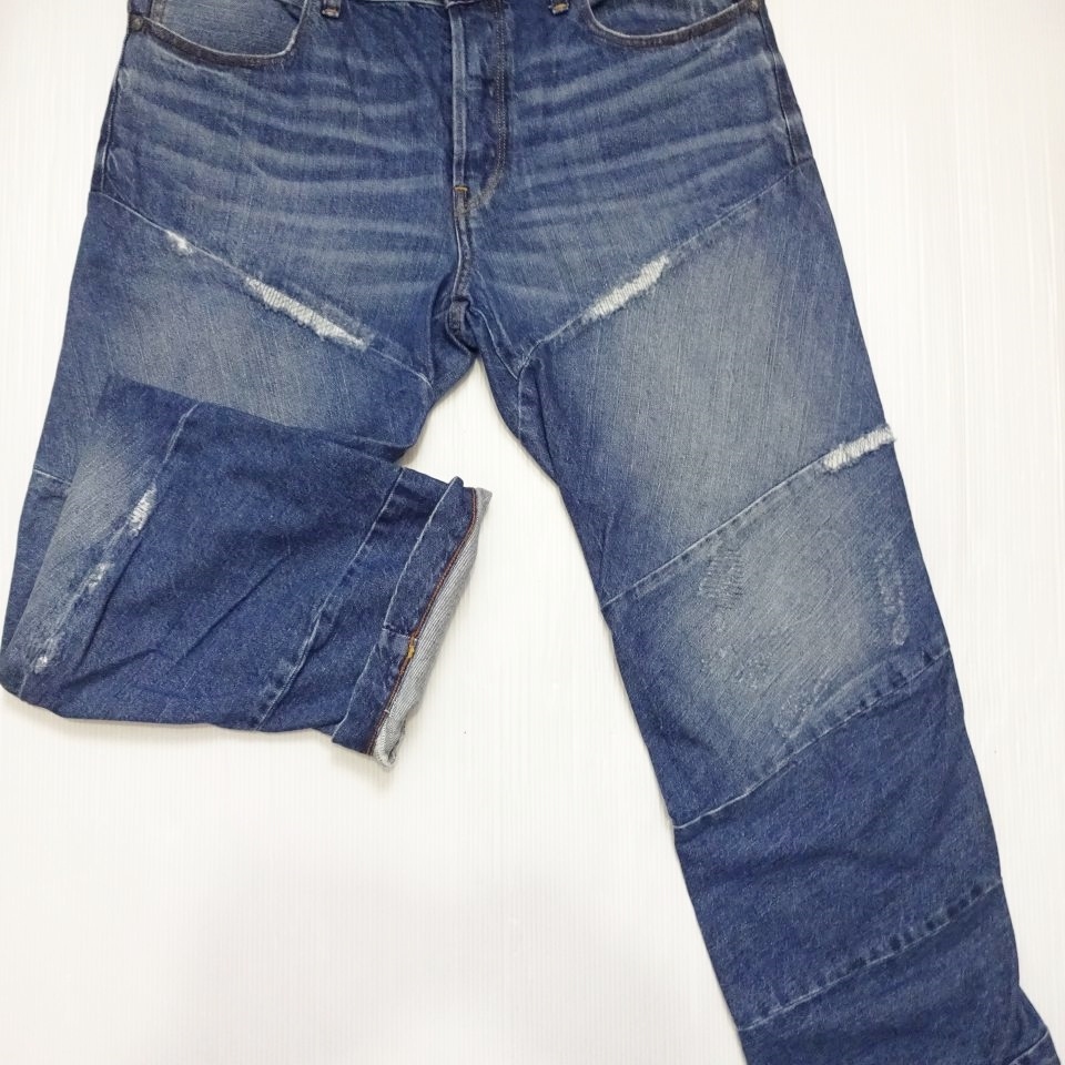 即決★ 送料無★ G-STAR RAW　SPIRAQ 3D RELAXED　W92cm　テーパード　スパイラル　藍青　立体裁断　Sz.33　G820_画像6