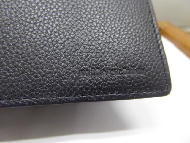 格安　新品　ミラショーン…皮黒二つ折名刺入れ　タグ　_画像4