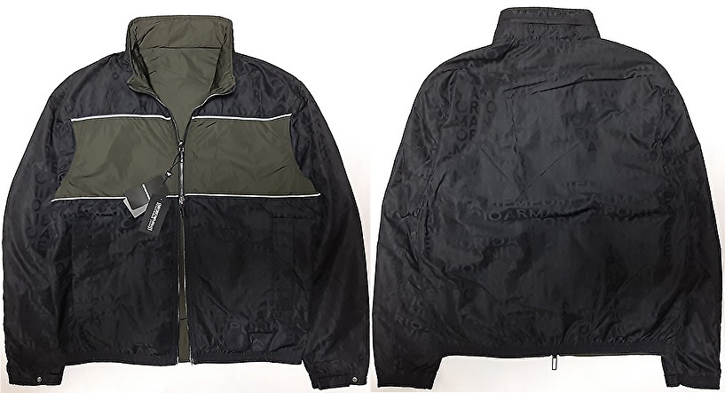 [新品] EMPORIO ARMANI　シャドーロゴ入りとなる【メンズ・ジャケットブルゾン】◆2021-22年秋冬モデル　サイズ：50(L相当)　◆色：黒