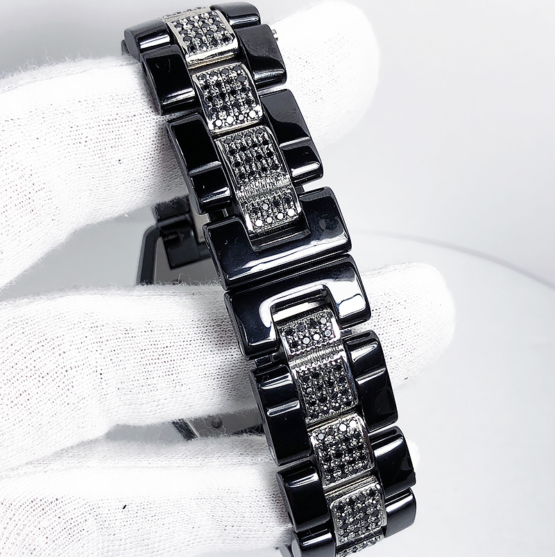【即納】 J12 38mm ブラックダイヤ アフターダイヤ社外ベルト 鑑別書付き 送料無料 天然ダイヤ ベルトのみ_画像4