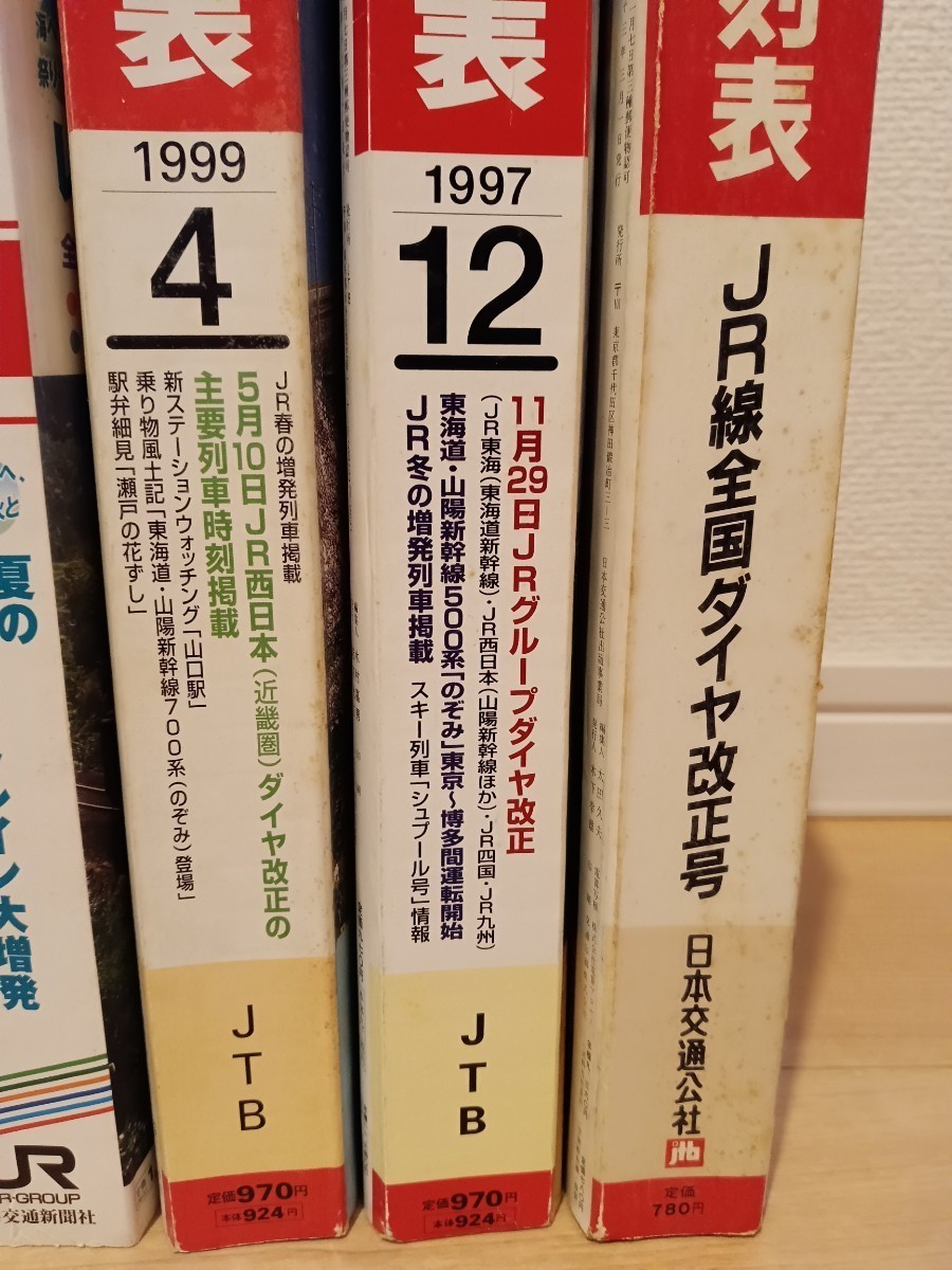 【JR時刻表】1988〜2001年 交通新聞社 JTB まとめて8冊 列車＆きっぷ満載号 JRダイヤ改正号 他（鉄道資料 鉄道本 古書 古本 時刻表）_画像4