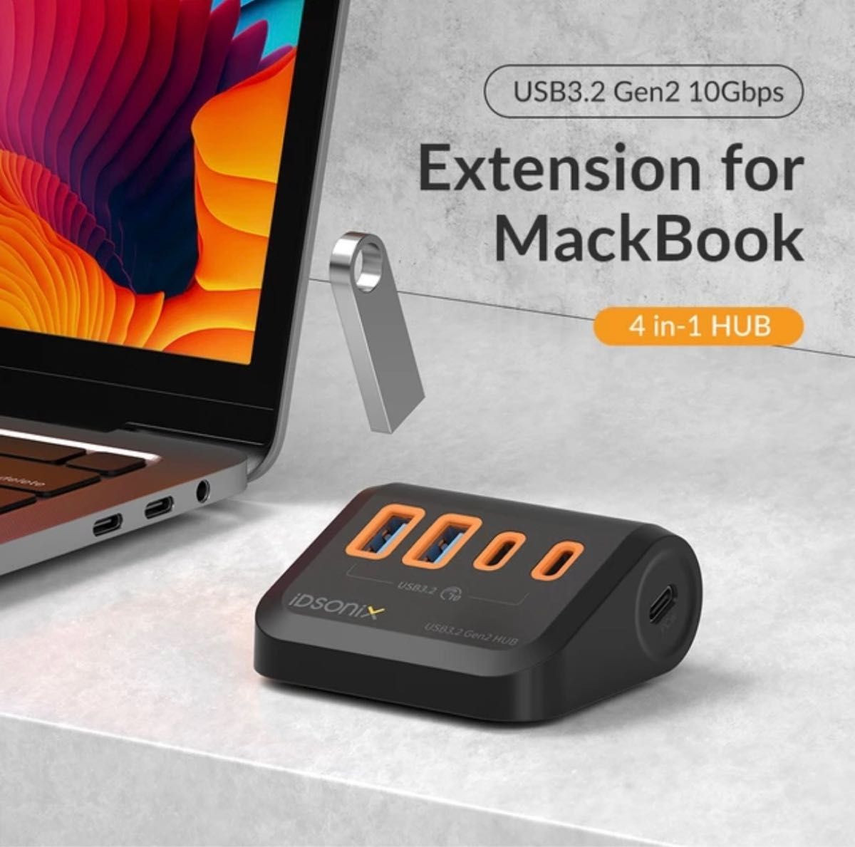 Idsonix-USB 3.2アダプター,SDカードリーダー付きマルチソケット