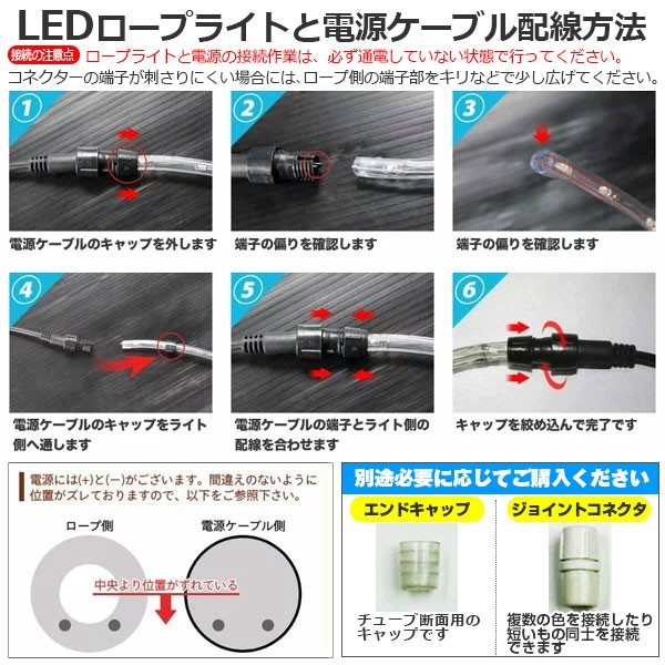 LEDロープライト イルミネーション ミックス 50ｍ 1250球 常時点灯用 高輝度 チューブライト 直径10mm AC100V_画像8