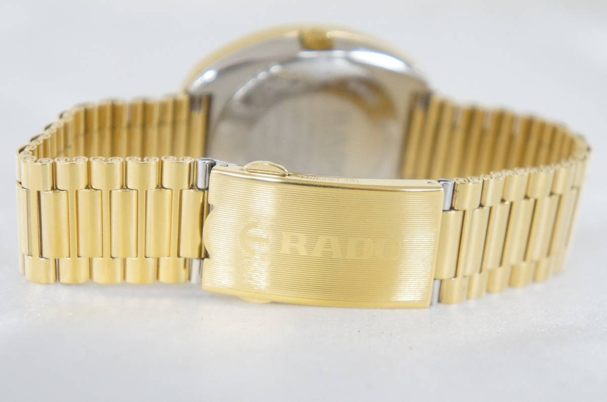 稼働品 RADO ラドー DIASTAR ダイヤスター jubile ジュビリー ゴールド デイデイト メンズ 自動巻き 腕時計 8501136091_画像5