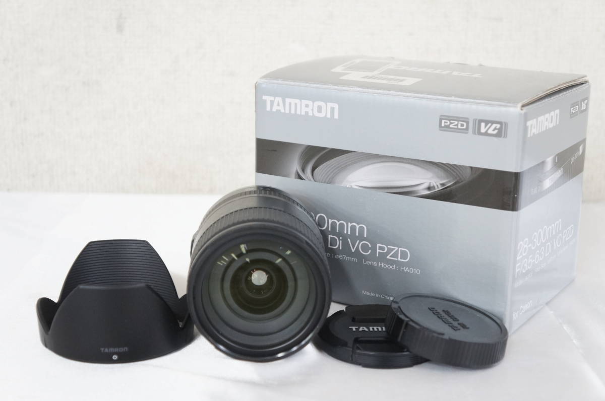 TAMRON タムロン 28-300mm F3.5-6.3 Di VC PZD Canonマウント カメラレンズ HA010 フード付き 4501296021_画像1