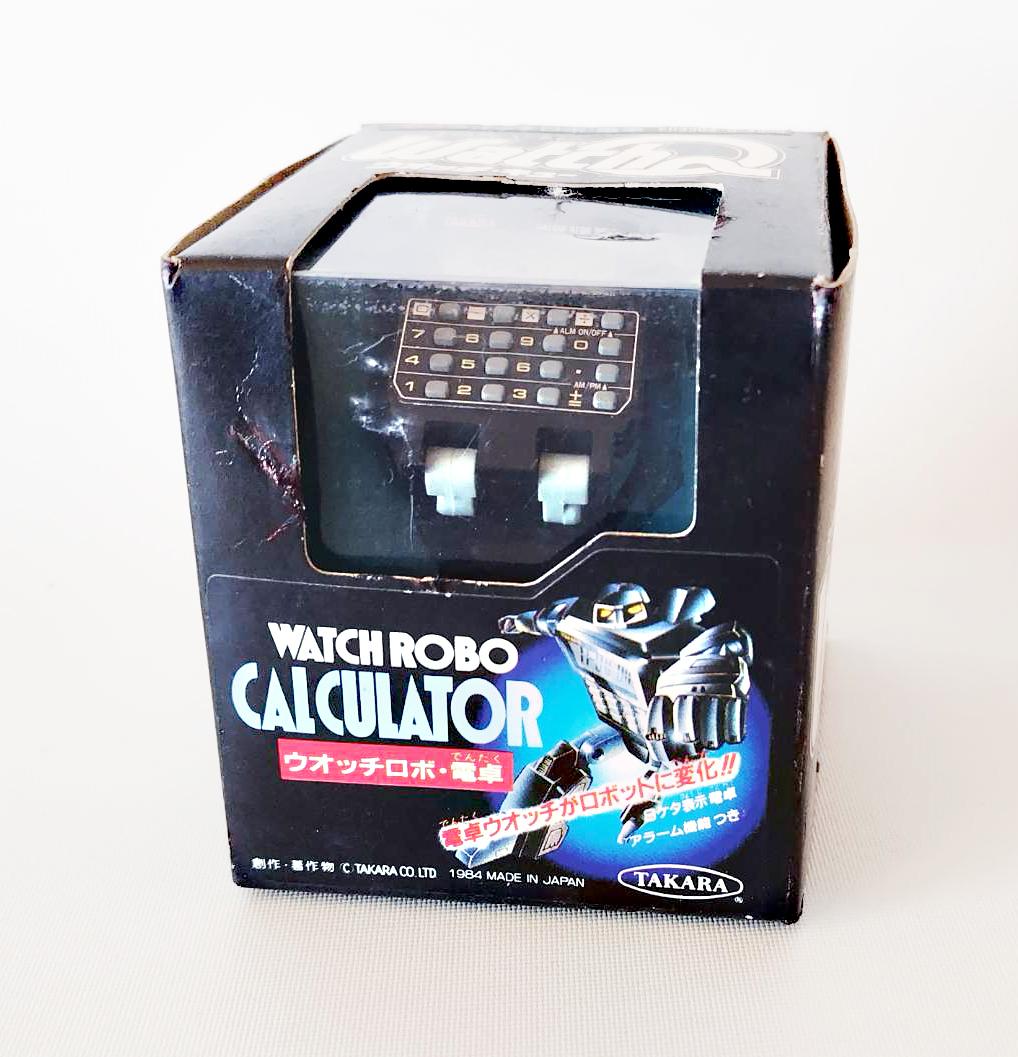 ビンテージ タカラ WATCHROBO CALCULATOR　 ウオッチQ ウオッチロボ・電卓 1984年 動作確認(新品電池交換）未使用新品極上品_画像2