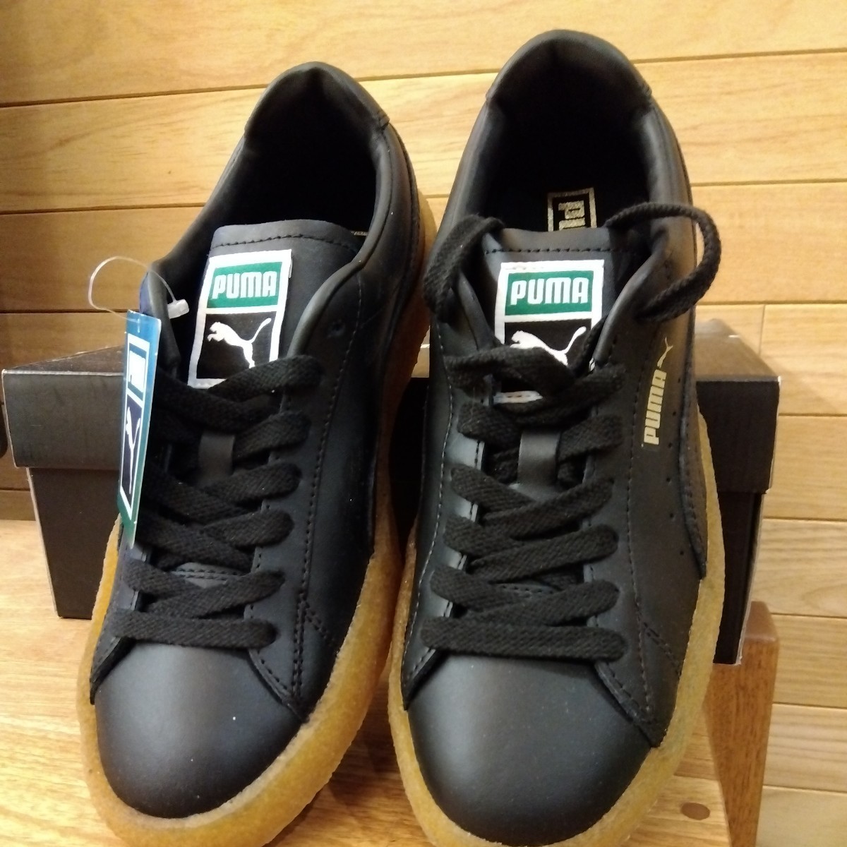 26cm 新品正規品 PUMA　SUEDE CREPE LTH　プーマ　スウェード クレープ レザー　384245 02　ブラック/ゴールド　_画像6