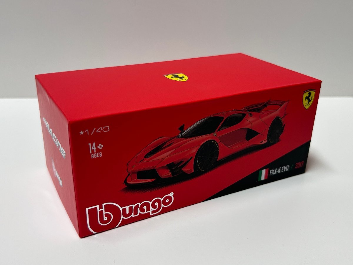 Burago signature 1/43 Ferrari FXX K Evo 2017 red Ferrari case attaching BBurago 