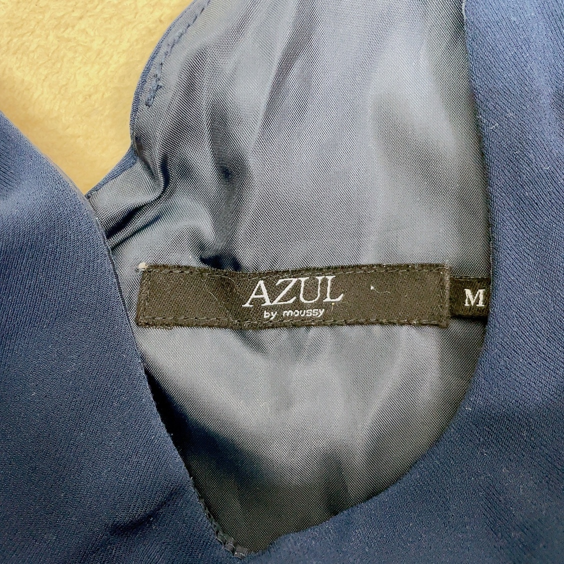 【美品】AZUL BY MOUSSY アズールバイマウジー サロペット コンビネゾン ゆったりオールインワン ゆったり ひざ丈 大人女子 あ58_画像9