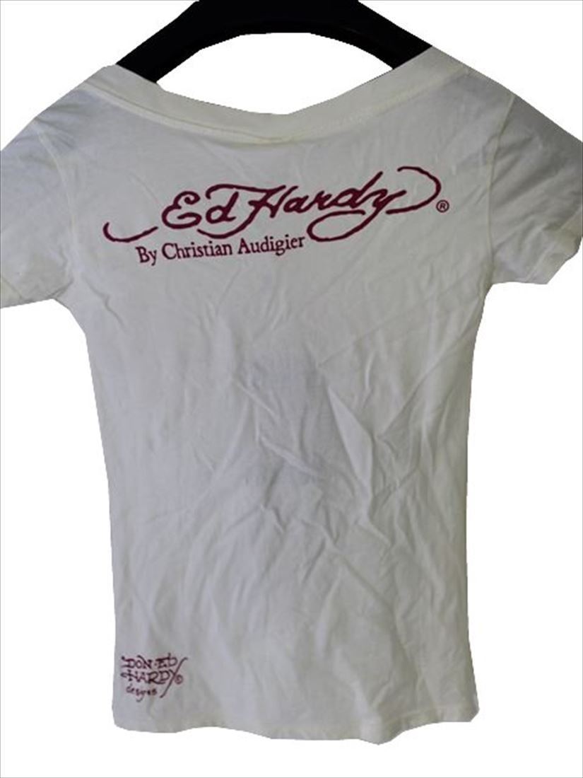 エドハーディー ed hardy レディース半袖Tシャツ W02VNEK298 マーメイド ホワイト Sサイズ 新品 Vネック_画像4