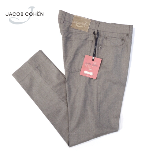 【50%OFF・新品・33】JACOB COHEN(ヤコブ コーエン) J688 ウールカシミヤサキソニー ソリッド5Pパンツ グレー 08419-064