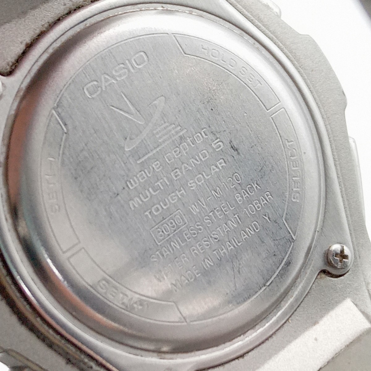 大村12月No.129 可動品 腕時計 CASIO カシオ 3090 WV-M120 シルバー系 デジタル ウェーブセプター 電波時計 ソーラー _画像6