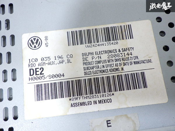 保証付 フォルクスワーゲン VW 純正 9C ビートル オーディオデッキ デッキ CD ラジオ 1C0035196CQ 即納_画像5