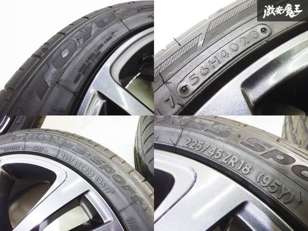 ●スバル 純正 VAG WRX STI 18インチ 7.5J ＋55 5H PCD114.3 ENKEI製 ホイール 2020年 TOYO 225/45ZR18 タイヤ 4本 VAB VM4 VMG GVF GDB_画像7