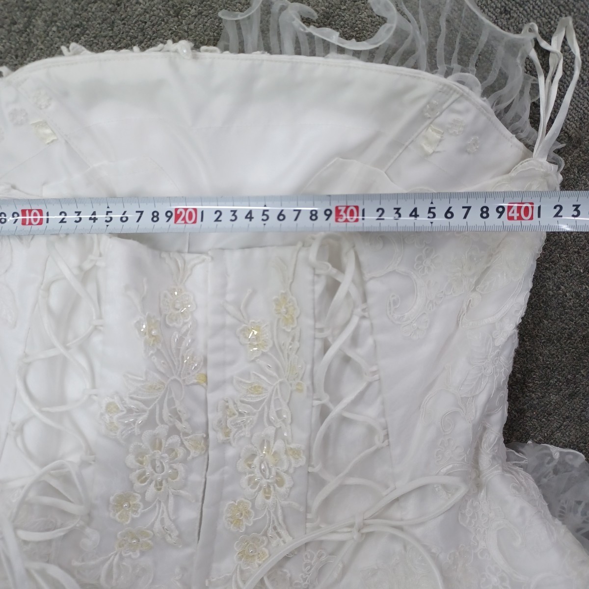  【送料無料】石) カラードレス ⑫ 大きいサイズ 白 ドレス 結婚式 パーティー 衣装 ウエディング ブライダル(240130)_画像8
