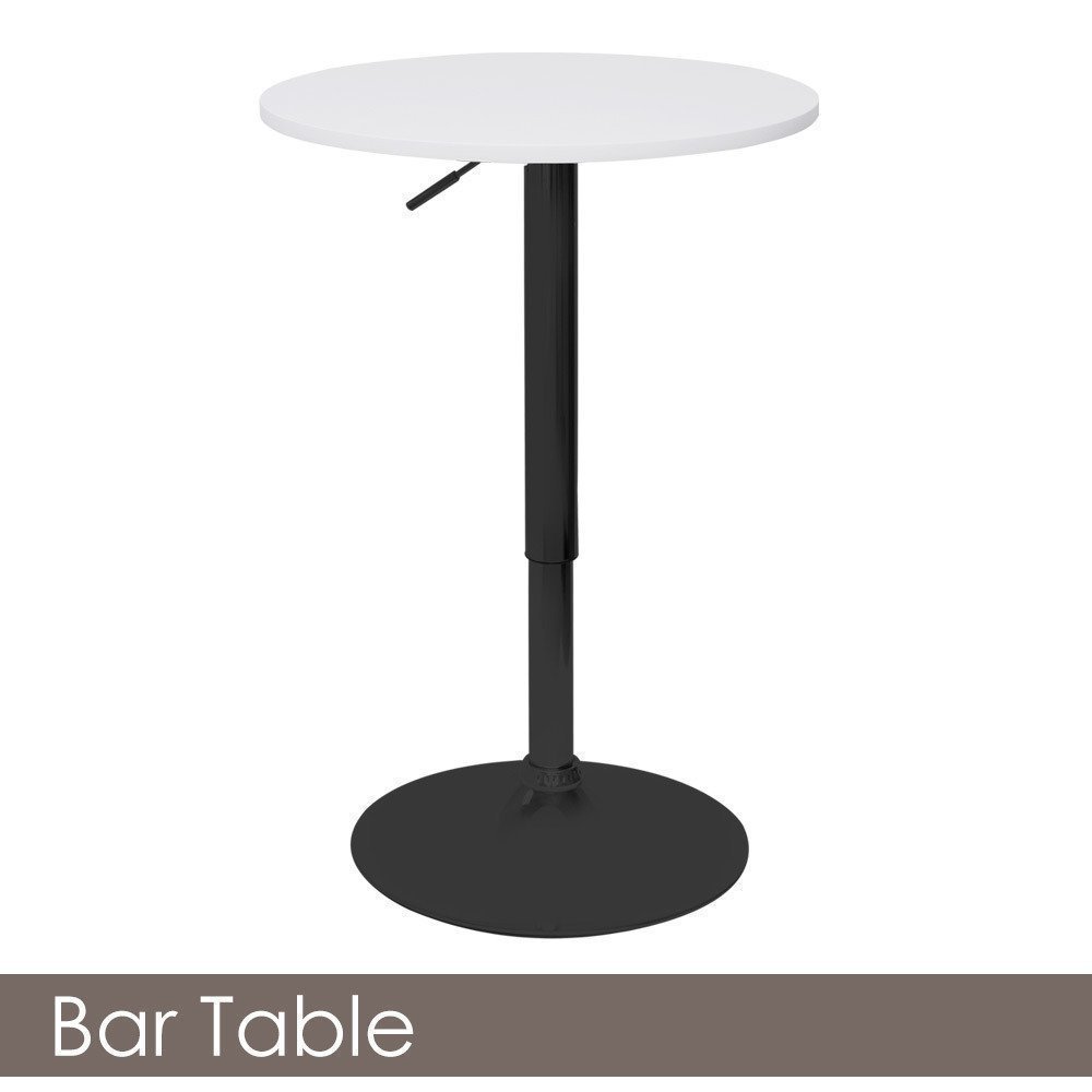 【新品】木製 丸型 バーテーブル BT-01A ホワイト 黒脚タイプ カウンターテーブル 直径60