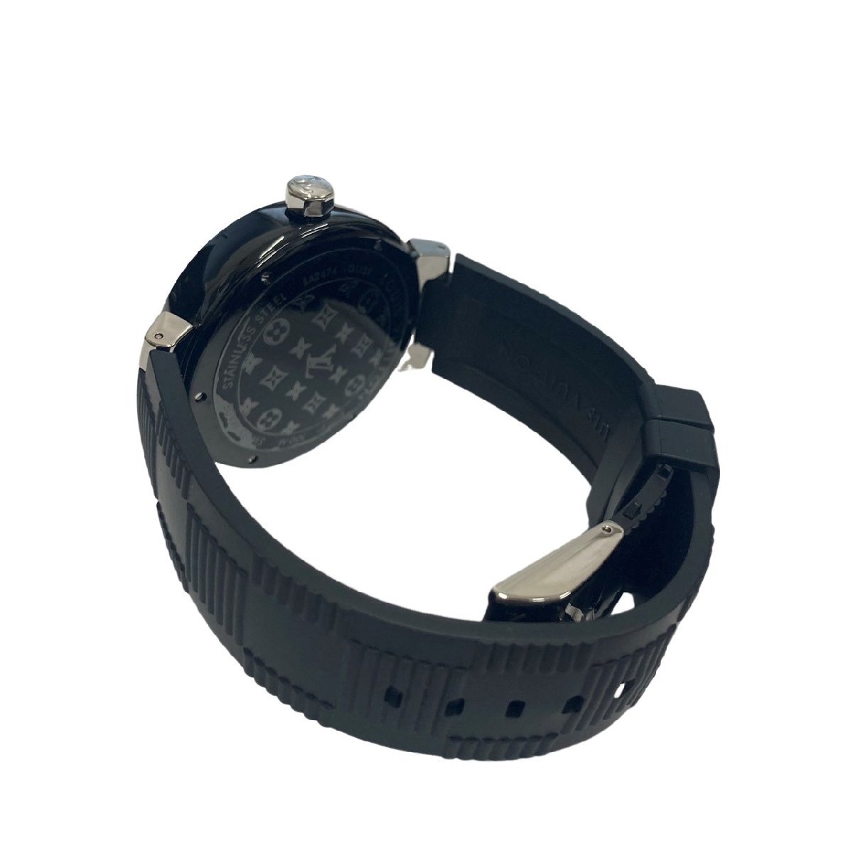 Louis Vuitton ルイヴィトン タンブールインブラックGMT Q113K0 自動巻き 腕時計 ブラック文字盤 動作品 【美品】 N2401R9_画像6