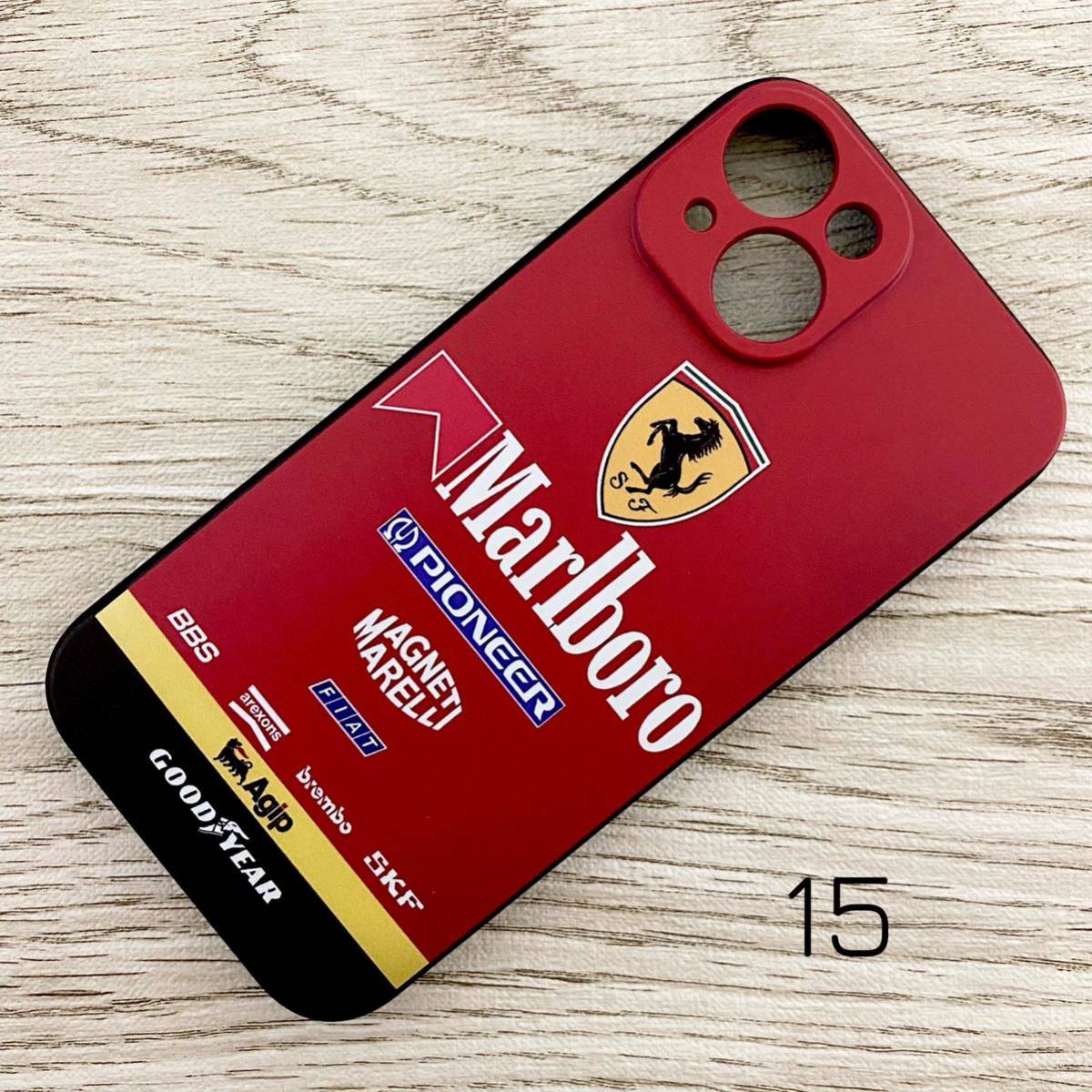 マールボロ フェラーリ iPhone 15 ケース F1 Ferrari マルボロ プロスト アレジ シューマッハ スマホ_画像1