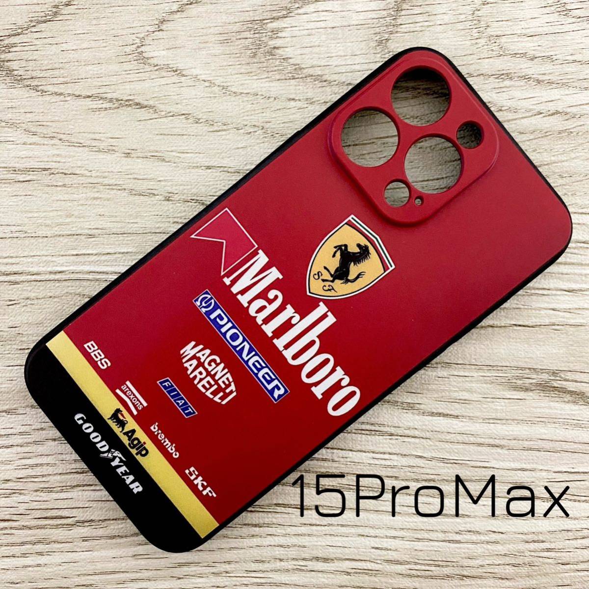 マールボロ フェラーリ iPhone 15 Pro Max ケース F1 Ferrari マルボロ プロスト アレジ シューマッハ スマホの画像1