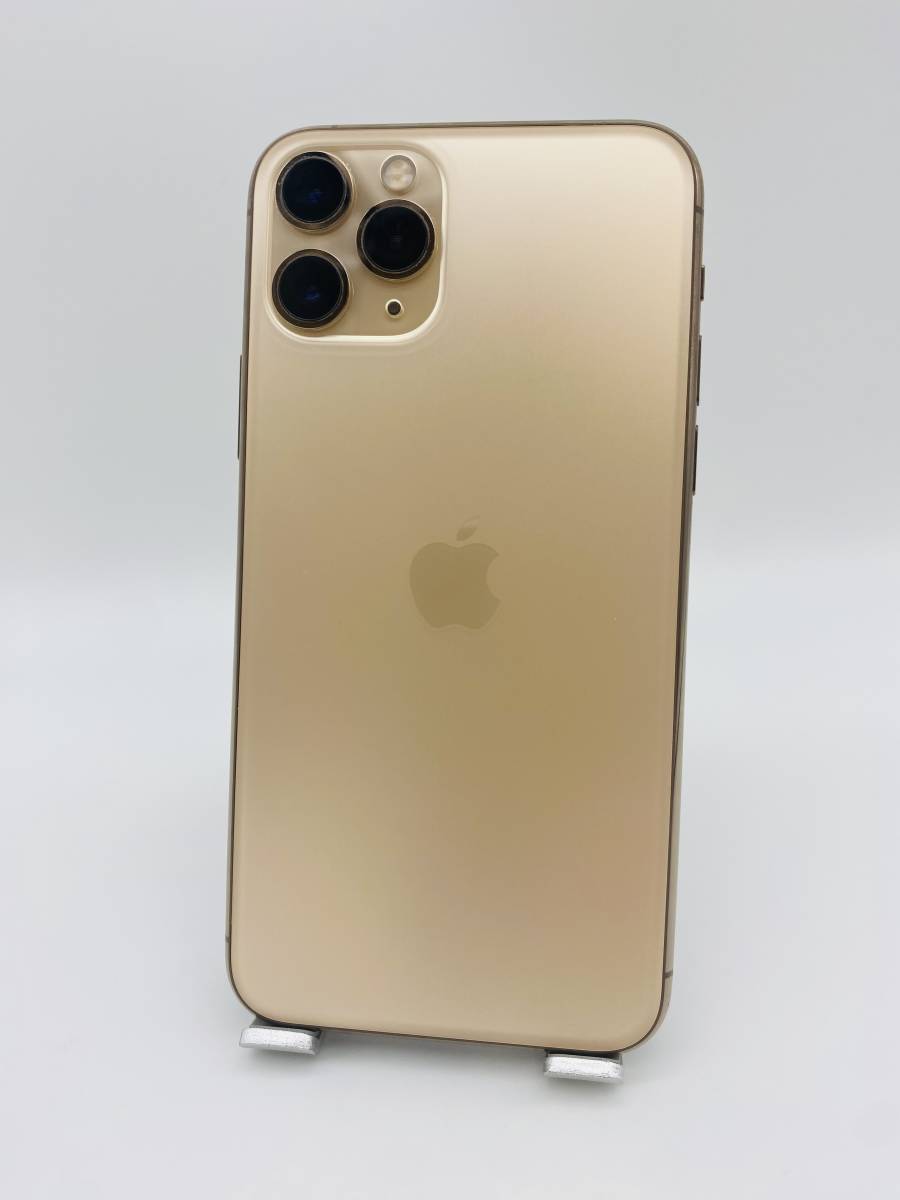 iPhone 11 Pro 64GB ゴールド/シムフリー/純正新品バッテリー100％/極薄ケースブルーライトカット保護フィルムおまけ多数 11p-035_画像2