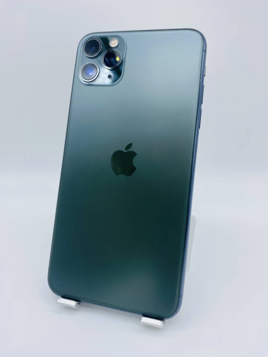 iPhone 11 ProMax 512GB ミッドナイトグリーン/シムフリー/純正新品バッテリー100％/極薄ケース＆ブルーライトカットフィルム付き 11pm-024_画像2