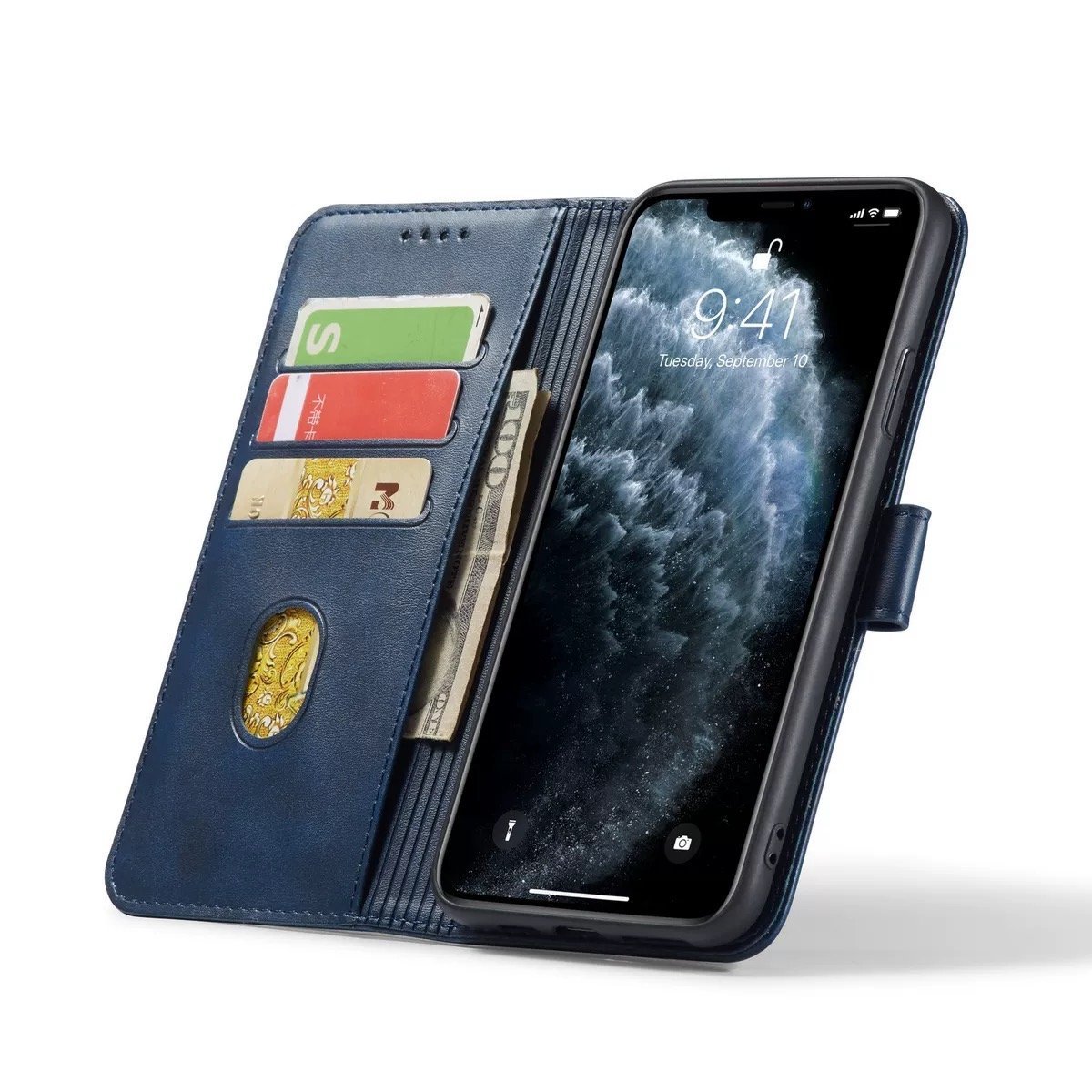 おまけ付！ iPhone 13 mini ブルー 手帳型 ベルト ミニ カバー ソフト レザー カード収納 青 ケース ガラス アイフォン あいほん みに_画像7