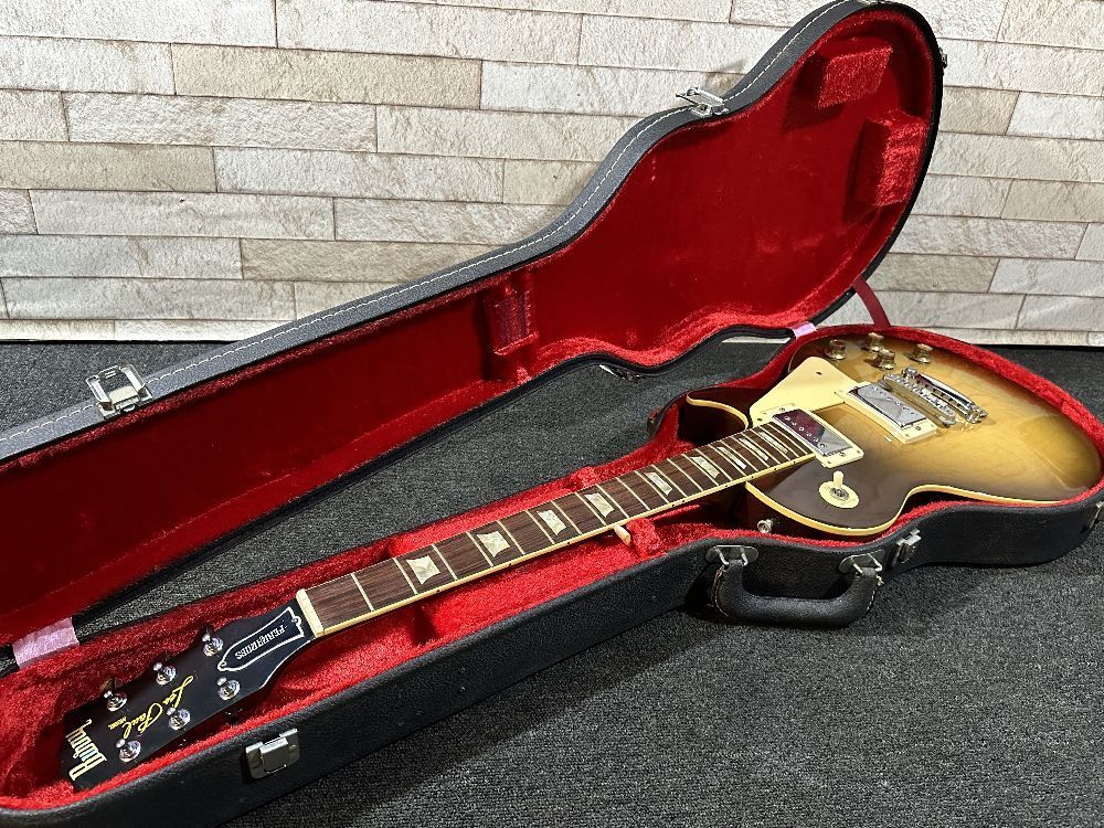 8●〇 Burny Les Paul エレキギター FERNANDESロッドカバー タバコサンバースト / バーニーフェルナンデス レスポール VITAGE 〇●_画像1