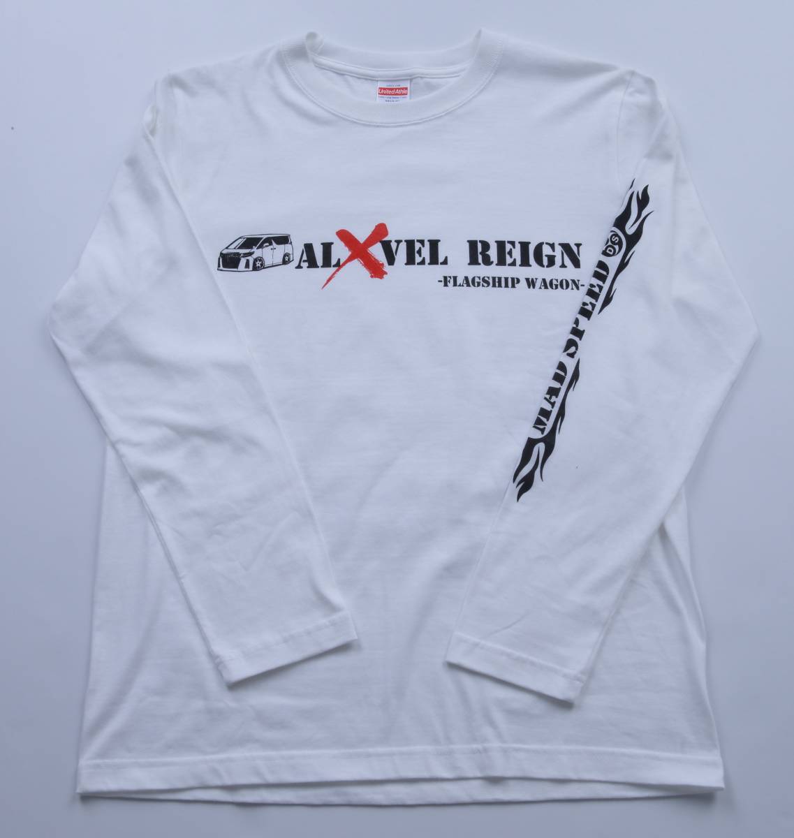 【MADSPEED】趣味Tシャツ アルヴェル ver ホワイト 長袖（アルファード ヴェルファイア AGH30W GGH30W AYH30W AGH20Wetc） Lサイズ_画像1