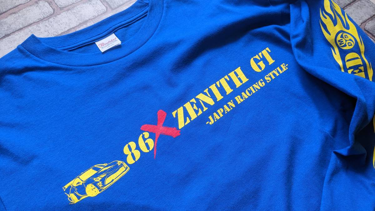 【MADSPEED】趣味Tシャツ TOYOTA86 ハチロク BRZ ver ブルーXイエロー 長袖　ZC6 ZN6 XLサイズ 新品 送料無料