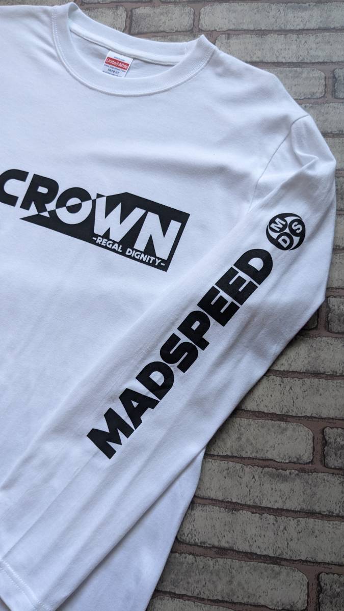 【MADSPEED】趣味Ｔシャツ 王冠 クラウン crown クラウンクロスオーバー クラウンスポーツ ver 長袖 ホワイト Lサイズ_画像5
