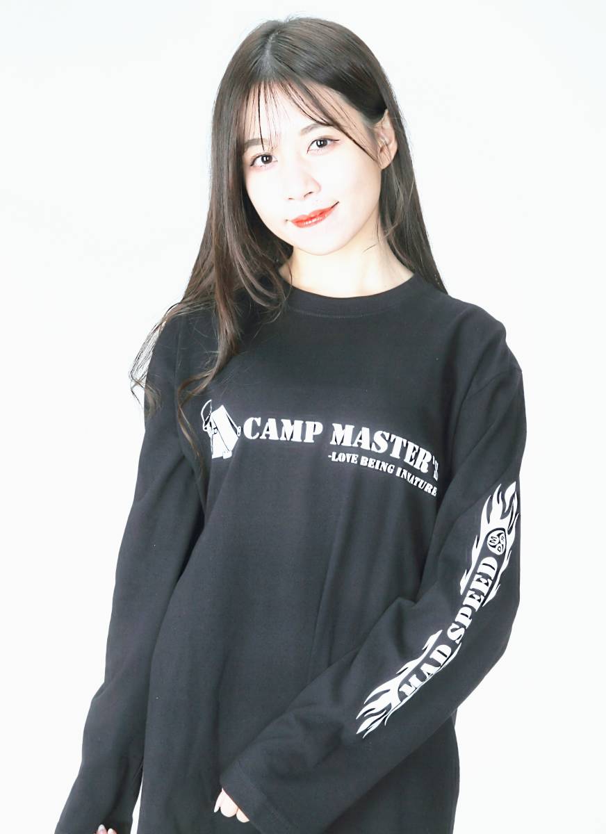【MADSPEED】趣味Tシャツ ブラック キャンプ ソロキャンプ ゆるキャンプ グランピング キャンプコーデ アウトドア 長袖 XLサイズ