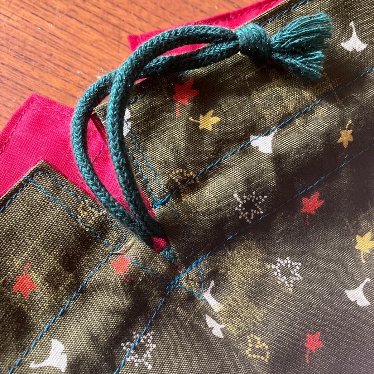  unused * hand made * autumn ~ winter * lunch sack * pouch *..* student * society person * go in .* go in .* lining . attaching robust seems to be * handmade * including in a package OK* postage 230 jpy 