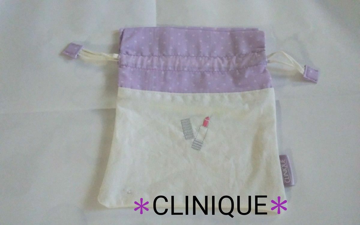 ◆CLINIQUE　・かわいい巾着袋♪　　※少々難有り。　　《同梱の場合は、１００円引きです。》