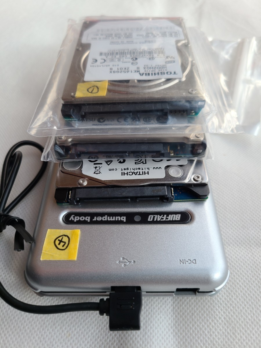 【中古】HDD 2.5 インチ 東芝 富士通 160GB 2個 日立 320GB バッファロー 80GB 合計 720GB 4個 まとめ　ソニー ソフトケース付き_画像5