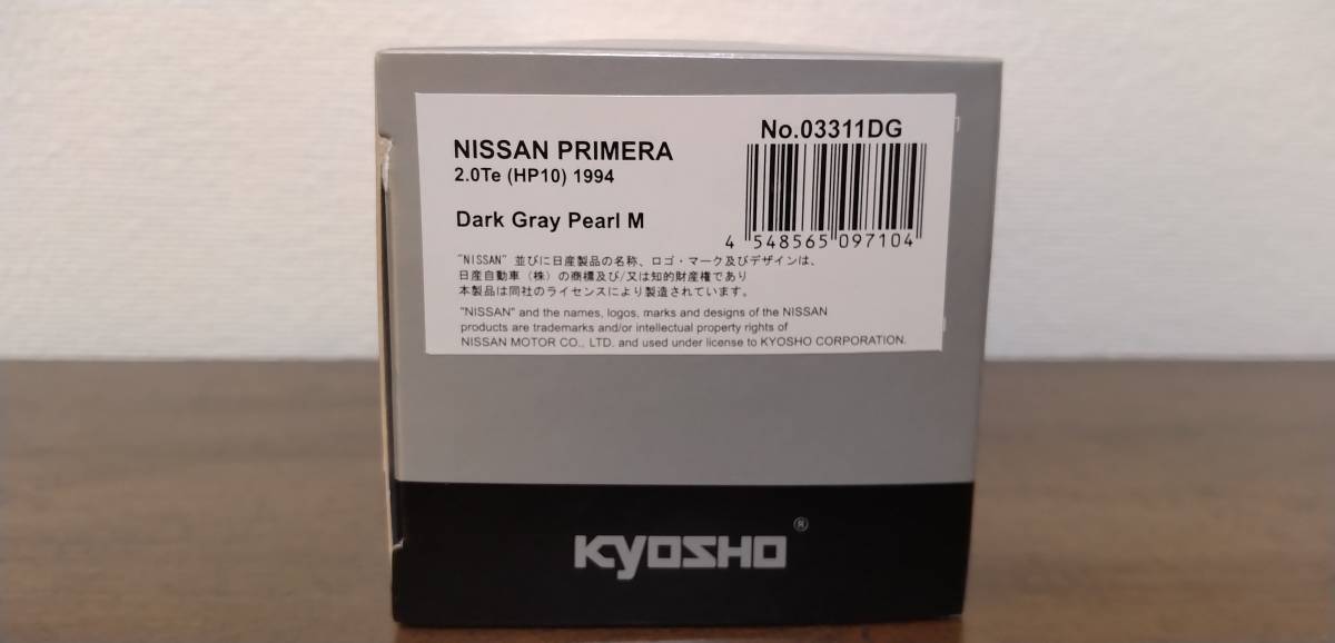 1/43 KYOSHO 京商 NISSAN PRIMERA 日産 プリメーラ 2.0Te HP10 1994 ダークグレーパールメタリック_画像3