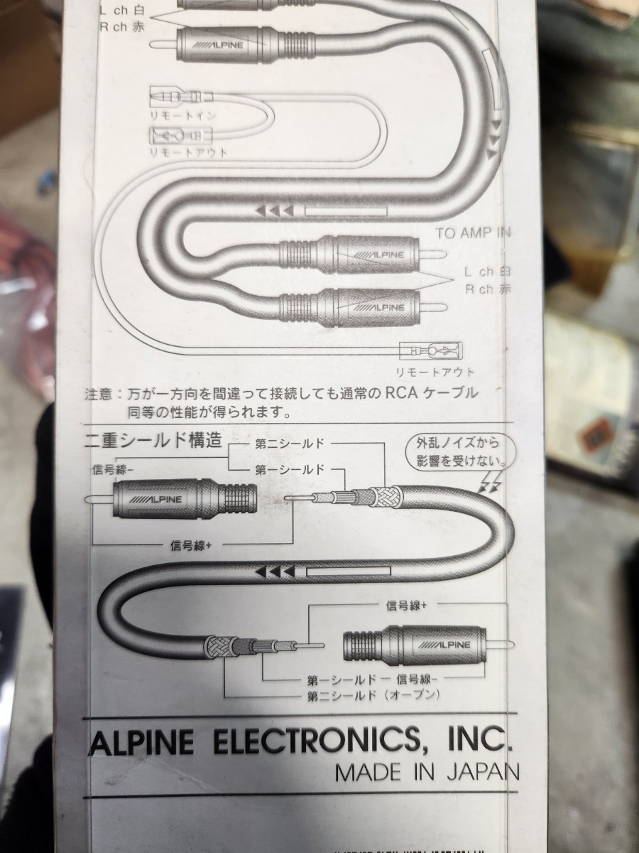 ①未使用　KWR-202R ALPINE OFC RCA ケーブル アルパイン DOUBLE SHIELDED OFC AUDIO EXTENSION CABLE / RCAケーブル ２m _画像4