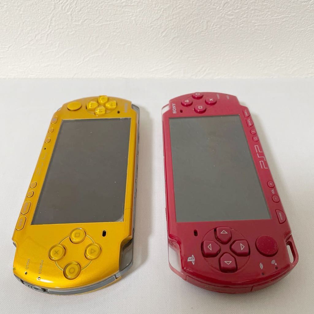 ソニー SONY PSP ポータブル PlayStation Portable PSP2000 PSP3000レッド ゴールド 合計2台 未チェック ジャンク品_画像4